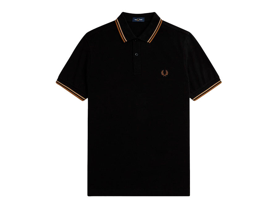 POLO FRED PERRY TWIN TIPPED BLACK STONE