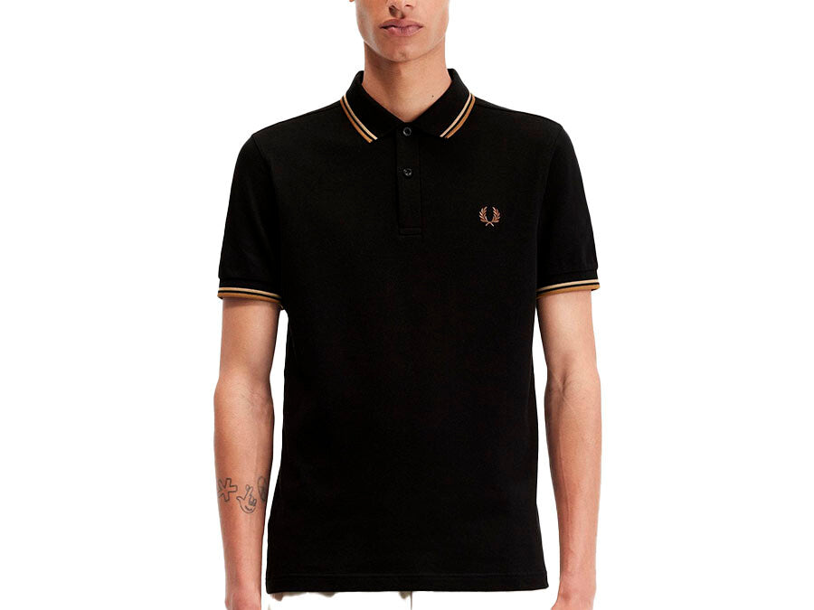 POLO FRED PERRY TWIN TIPPED BLACK STONE