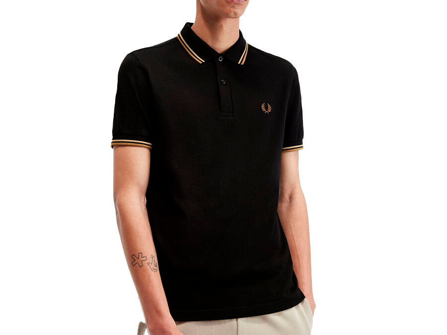 POLO FRED PERRY TWIN TIPPED BLACK STONE