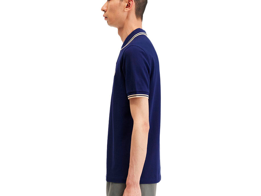 POLO FRED PERRY TWIN TIPPED NAVY CREAM
