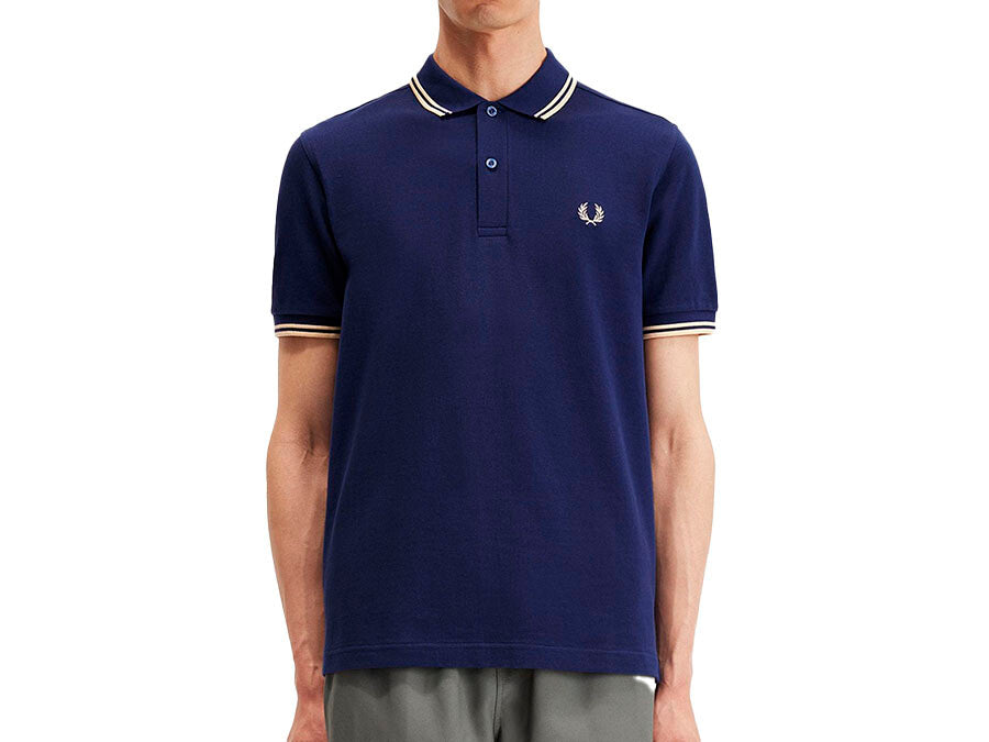POLO FRED PERRY TWIN TIPPED NAVY CREAM