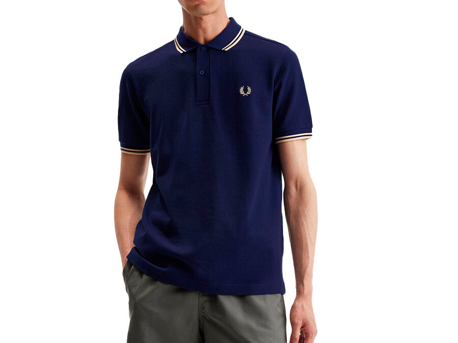 POLO FRED PERRY TWIN TIPPED NAVY CREAM