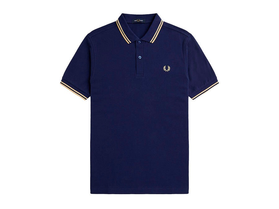 POLO FRED PERRY TWIN TIPPED NAVY CREAM