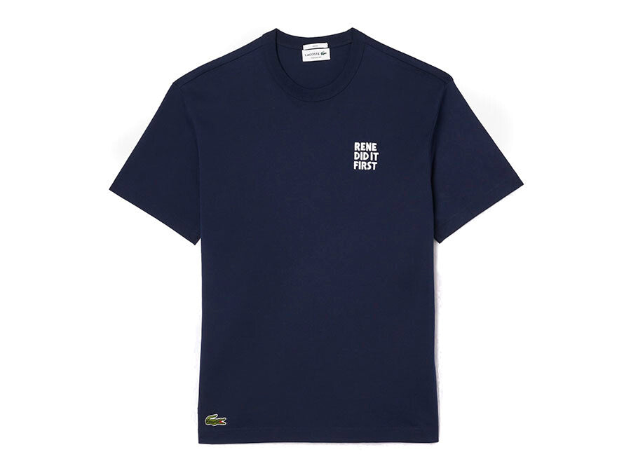 CAMISETA LACOSTE DO YOU SPEAK LACOSTE AZUL MARINO