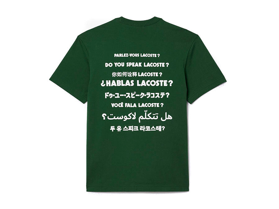 CAMISETA LACOSTE DO YOU SPEAK LACOSTE VERDE