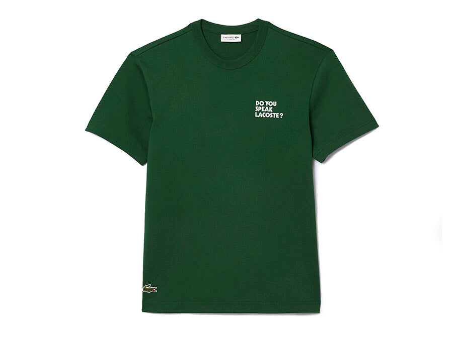 CAMISETA LACOSTE DO YOU SPEAK LACOSTE VERDE