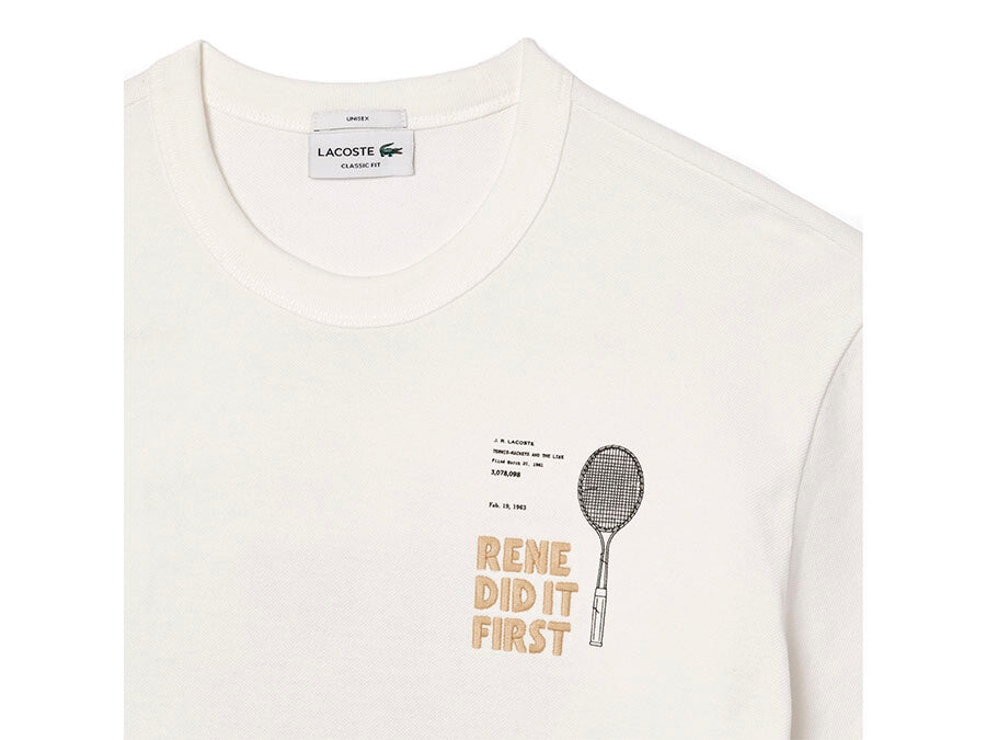 CAMISETA LACOSTE RENE DID IT FIRST BLANCO