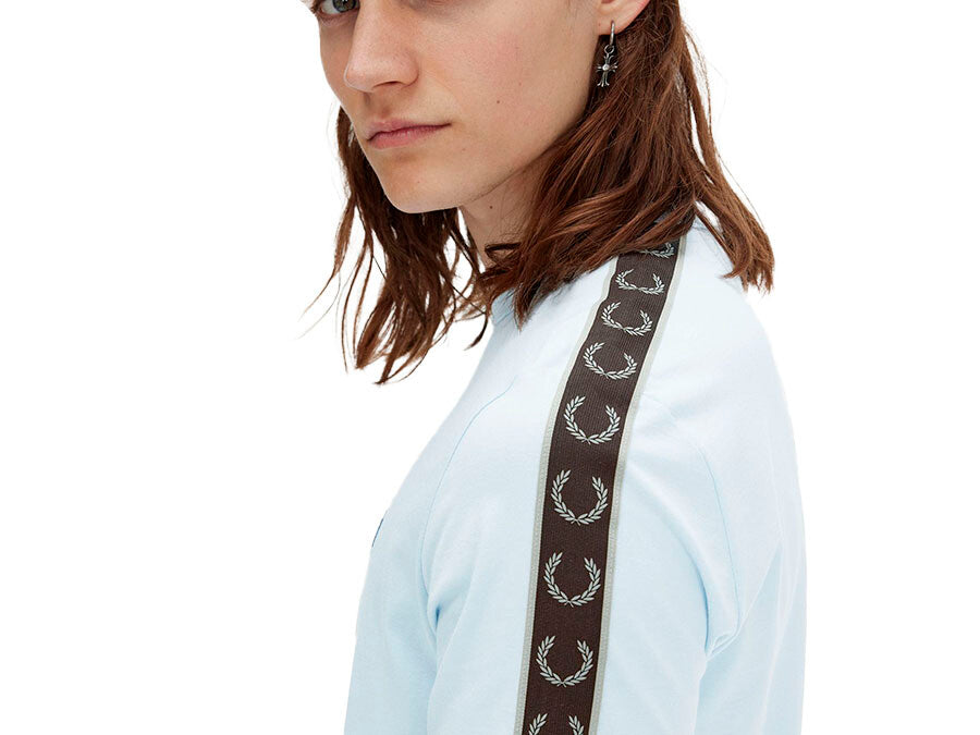 CAMISETA FRED PERRY CONTRAST TAPE RINGER WHITE