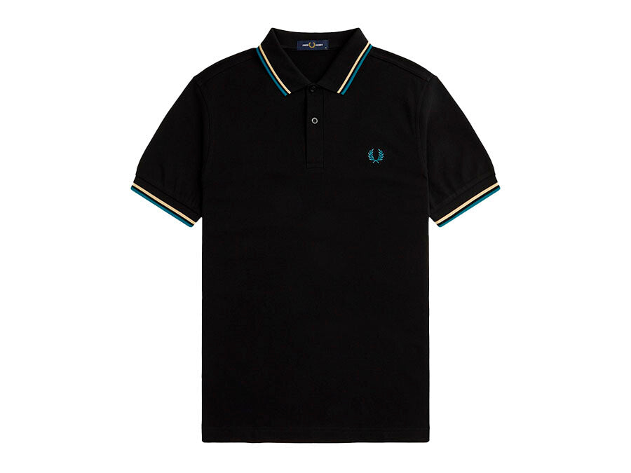 POLO FRED PERRY TWIN TIPPED CYBER BLUE