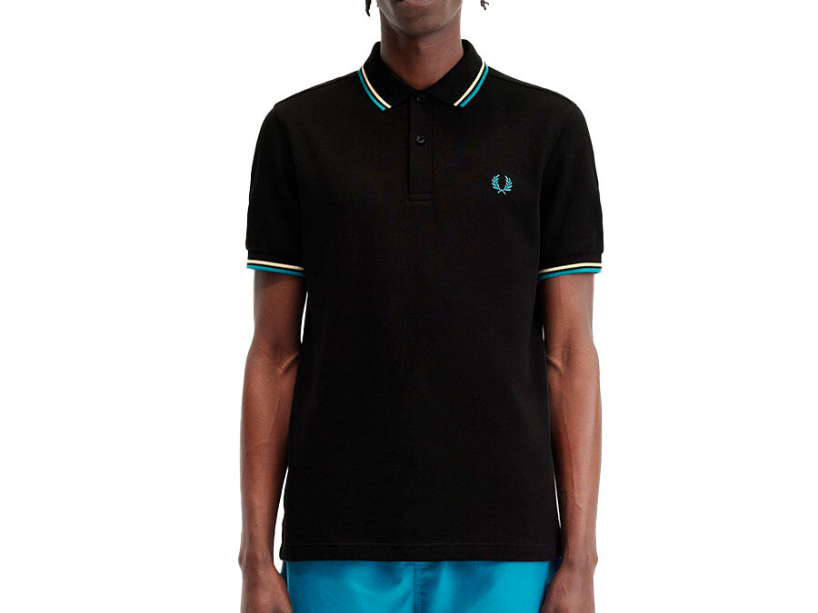 POLO FRED PERRY TWIN TIPPED CYBER BLUE