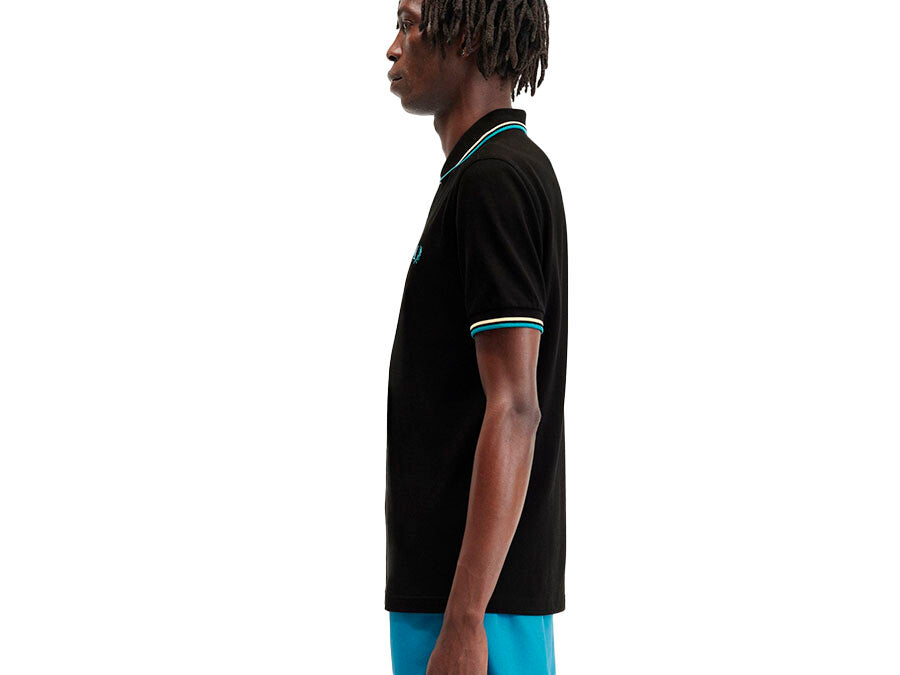 POLO FRED PERRY TWIN TIPPED CYBER BLUE