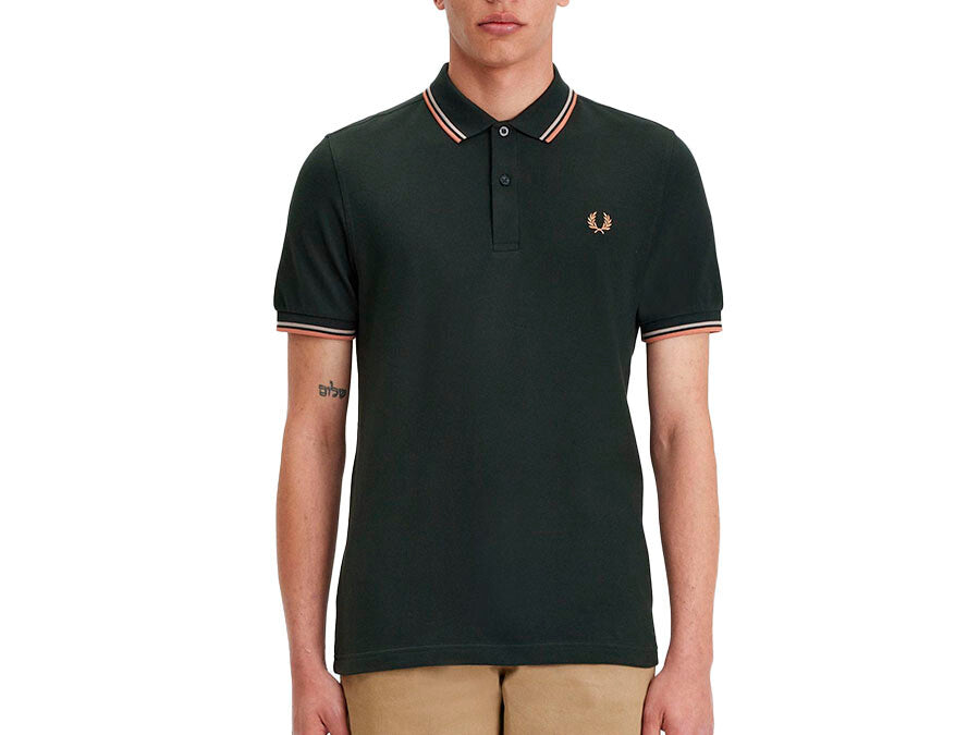 POLO FRED PERRY TWIN TIPPED DARK GREEN