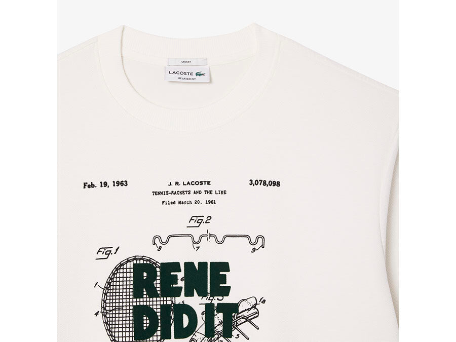 SUDADERA LACOSTE RENE DID IT FIRST BLANCA
