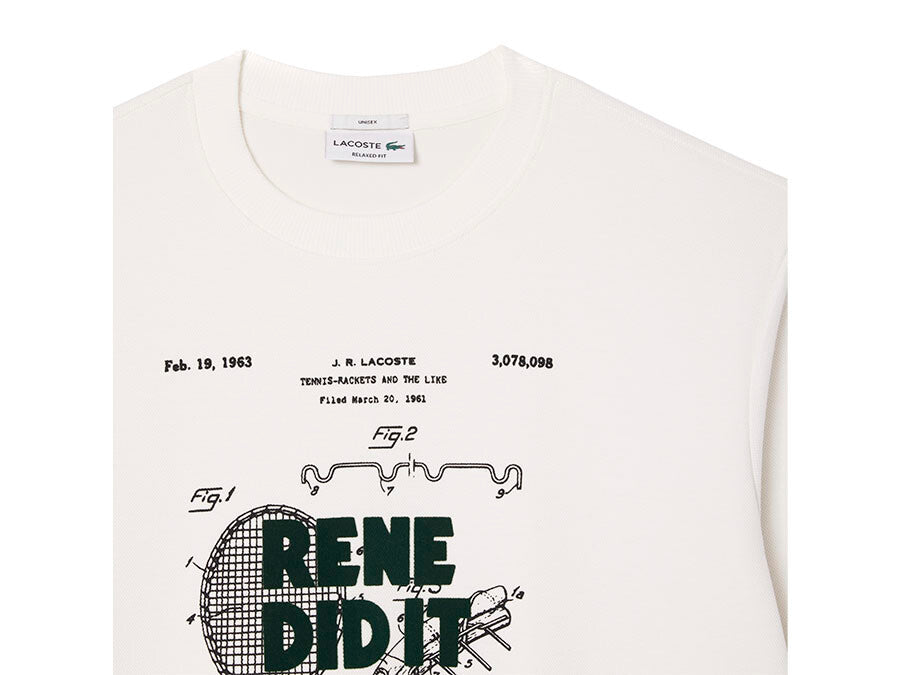 SUDADERA LACOSTE RENE DID IT FIRST BLANCA