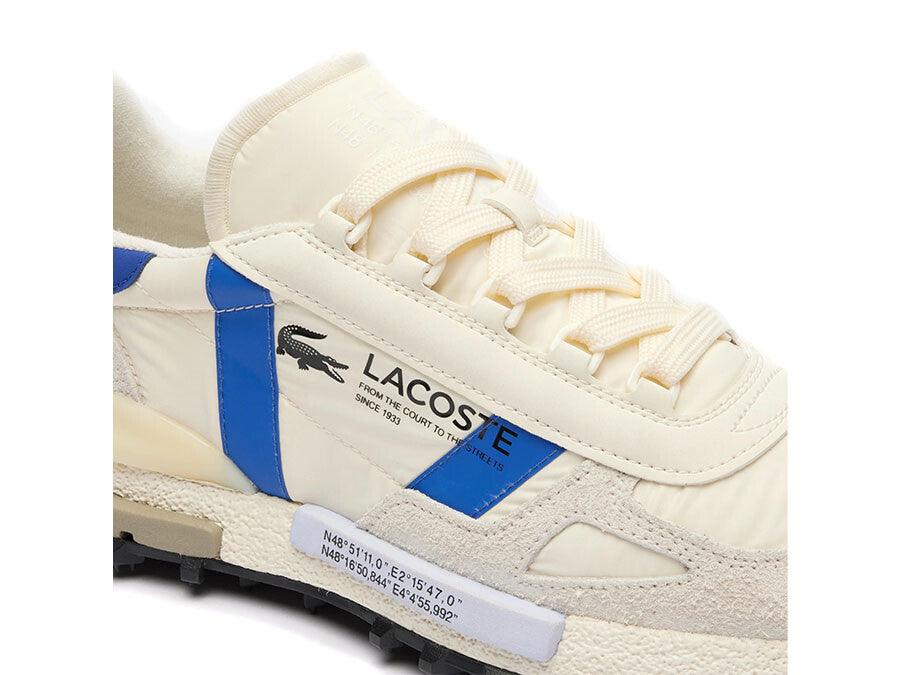 LACOSTE ELITE ACTIVE TEXTILE OFF WHITE BLUE