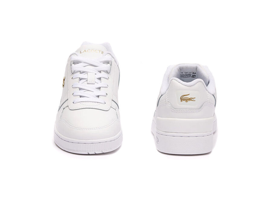 LACOSTE T-CLIP LEATHER WHITE GOLD