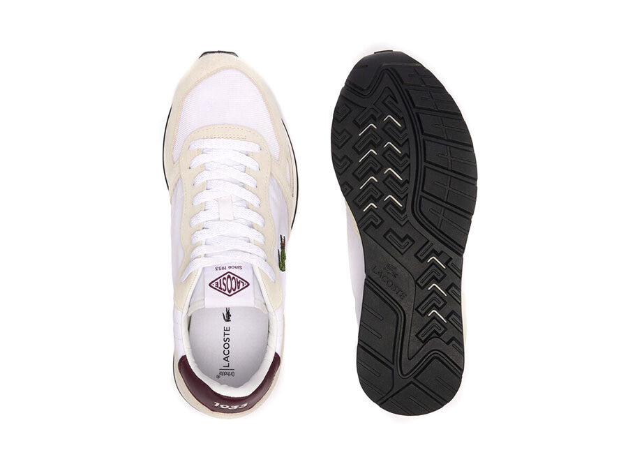 LACOSTE PARTNER 70S TEXTILE SNEAKERS BLANCA BURDEOS