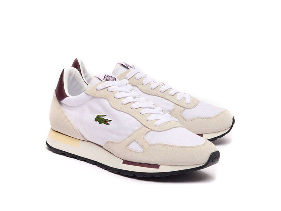 LACOSTE PARTNER 70S TEXTILE SNEAKERS BLANCA BURDEOS