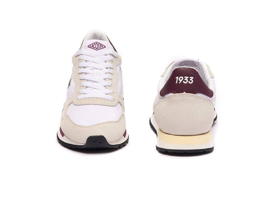 LACOSTE PARTNER 70S TEXTILE SNEAKERS BLANCA BURDEOS