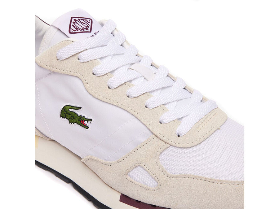LACOSTE PARTNER 70S TEXTILE SNEAKERS BLANCA BURDEOS