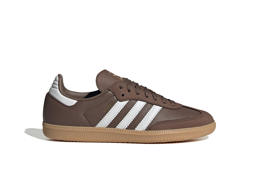 ADIDAS SAMBA OG W MARRONES BANDAS BLANCAS