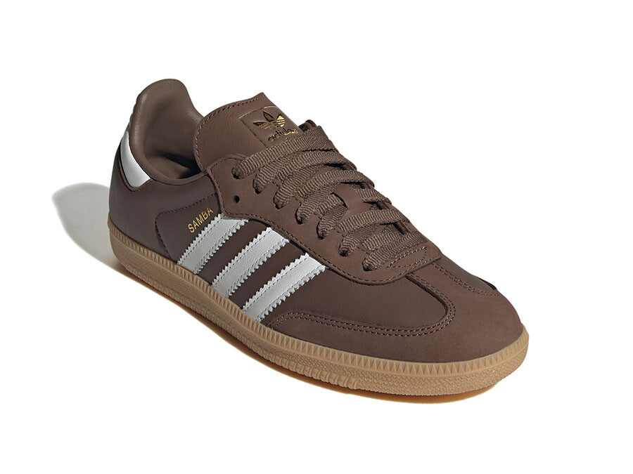 ADIDAS SAMBA OG W MARRONES BANDAS BLANCAS