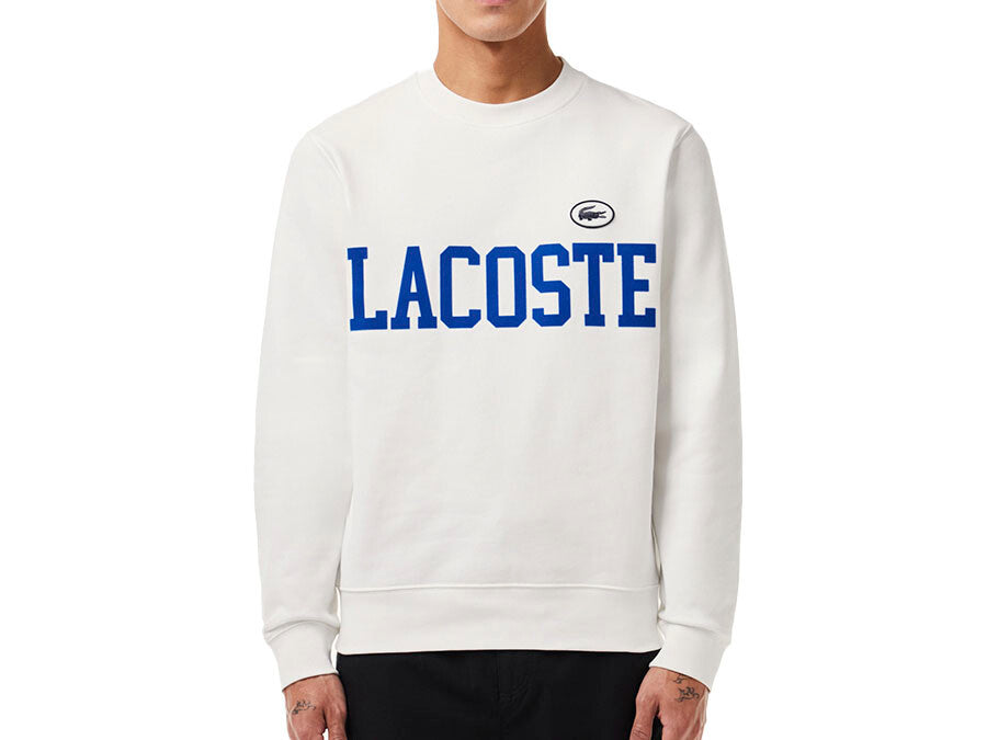 SUDADERA LACOSTE BLANCA LOGO AZUL
