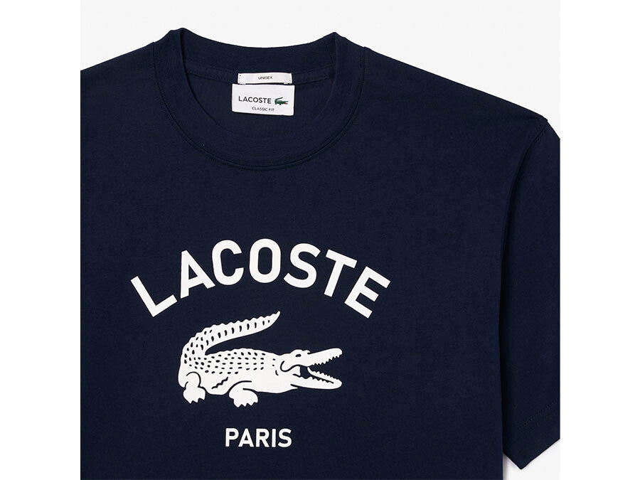 CAMISETA LACOSTE PARIS LOGO AZUL MARINO