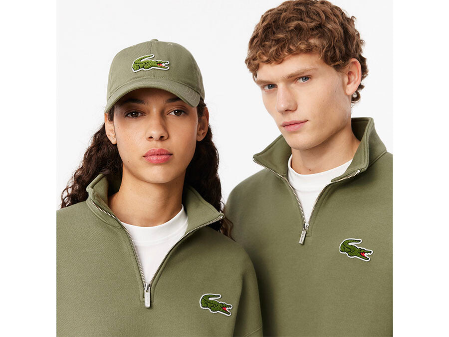 SUDADERA LACOSTE HALF ZIP CAQUI