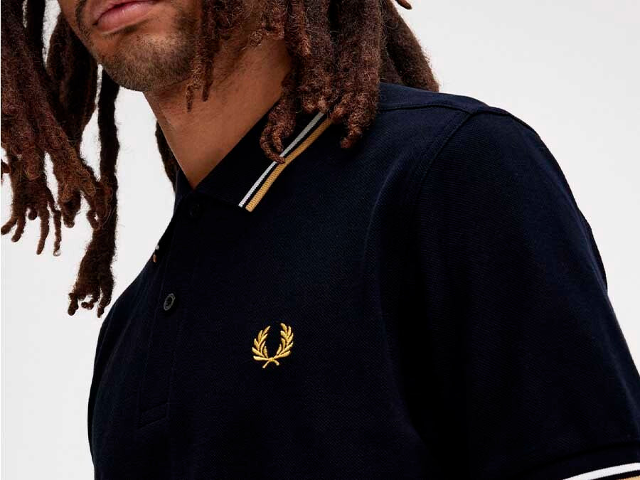 POLO FRED PERRY TWIN TIPPED NAVY  ECRU
