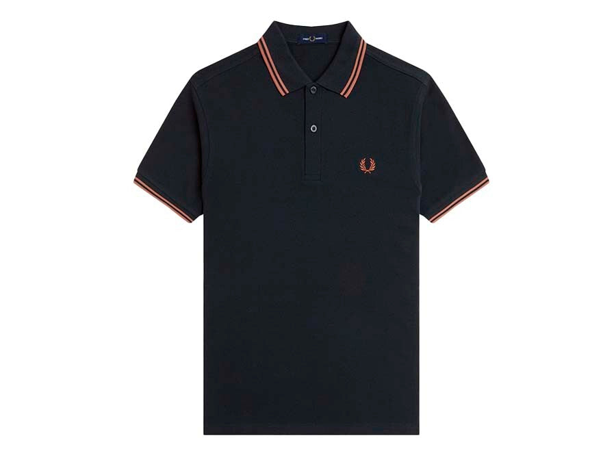 POLO FRED PERRY TWIN TIPPED NAVY  CINNAMON