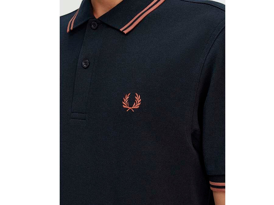 POLO FRED PERRY TWIN TIPPED NAVY  CINNAMON