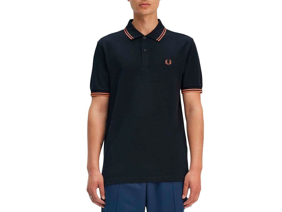 POLO FRED PERRY TWIN TIPPED NAVY  CINNAMON