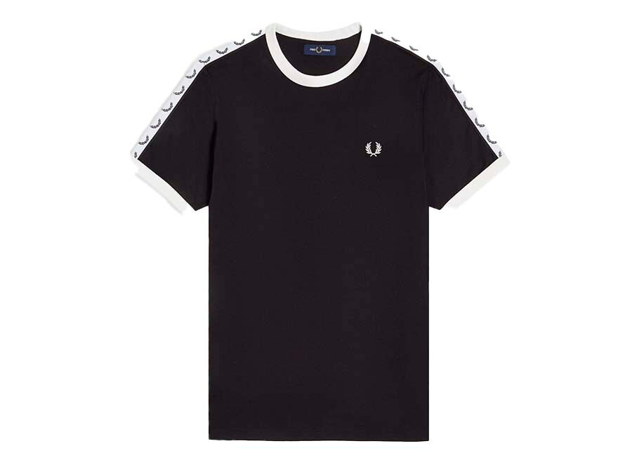 CAMISETA FRED PERRY CONTRAST TAPE RINGER BLACK