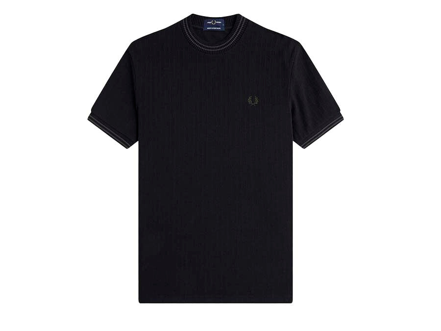 CAMISETA FRED PERRY RIBBED JERSEY BLACK
