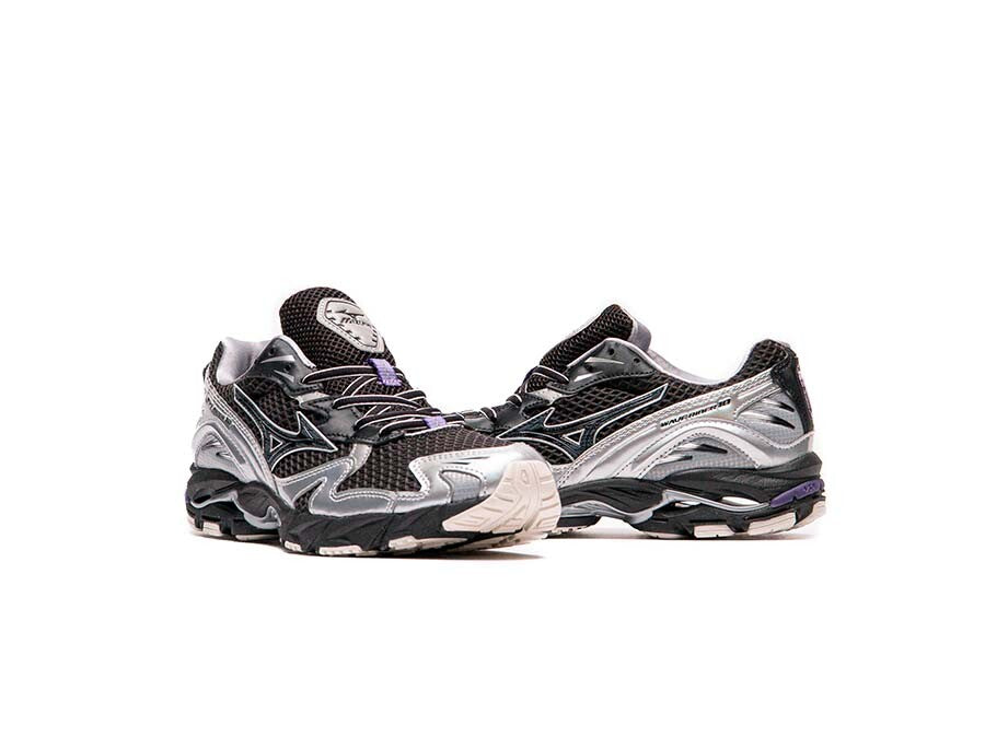 MIZUNO WAVE RIDER 10 BLACK BLACK SAND PURPLE HAZE