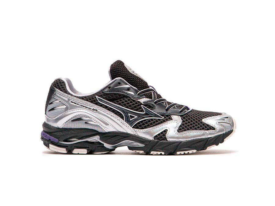 MIZUNO WAVE RIDER 10 BLACK BLACK SAND PURPLE HAZE
