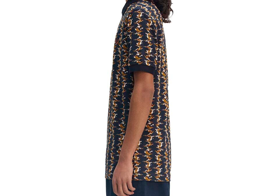POLO FRED PERRY GRAPHIC PRINT POLO SHIRT NAVY WHIT
