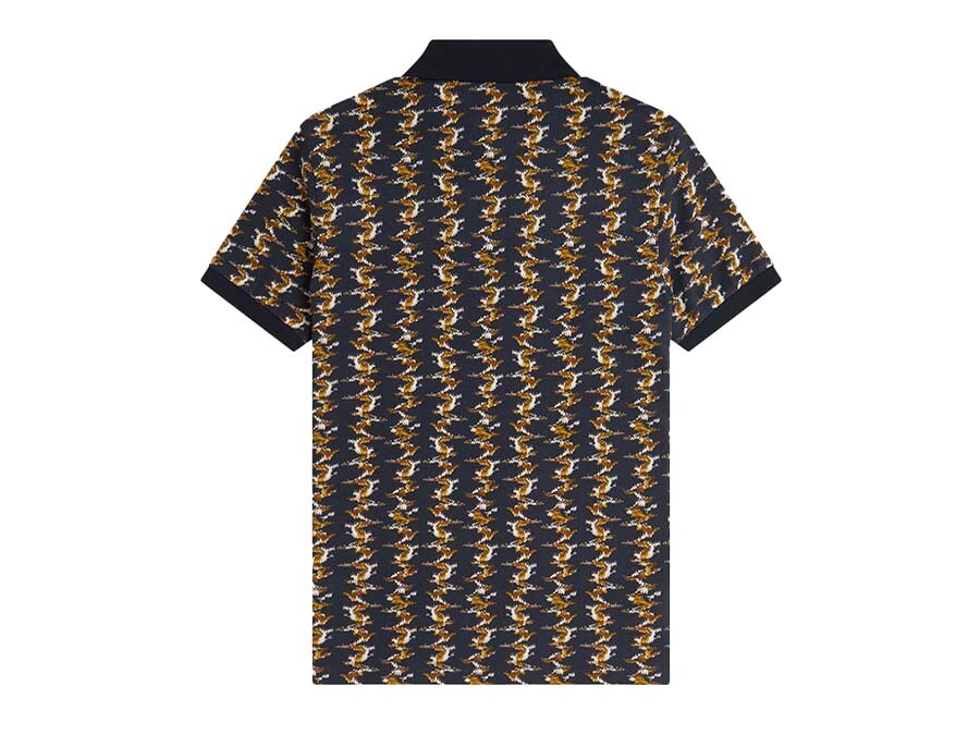 POLO FRED PERRY GRAPHIC PRINT POLO SHIRT NAVY WHIT