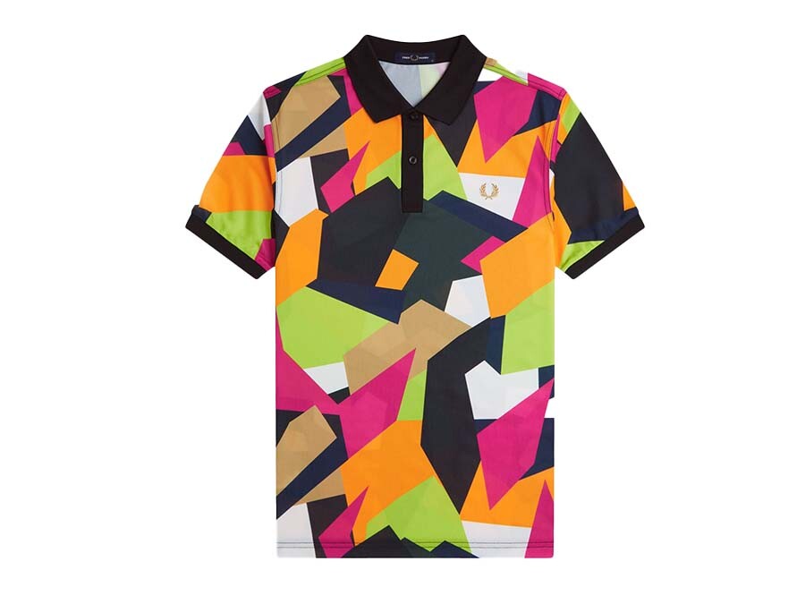 POLO FRED PERRY ON COURT PRINTED SHIRT TENNIS BLUE