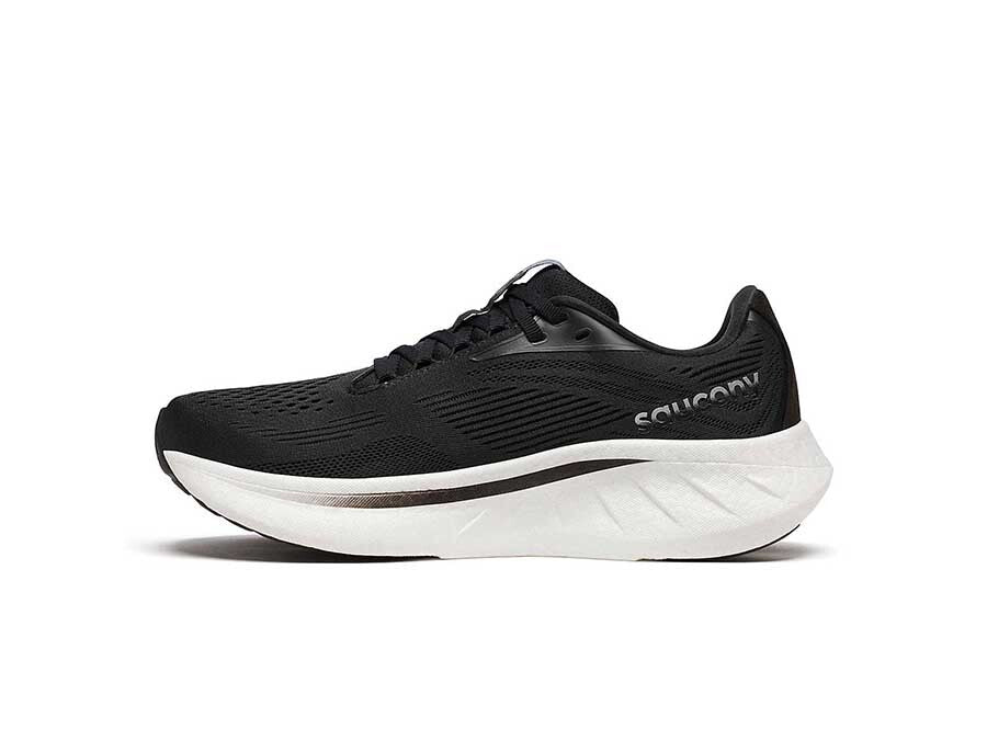 SAUCONY RIDE 18 - BLACK WHITE