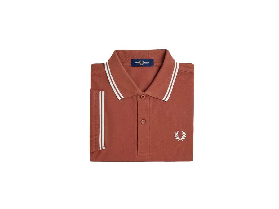 POLO FRED PERRY THE TWIN TIPPED  WHISKY BROWN ECRU