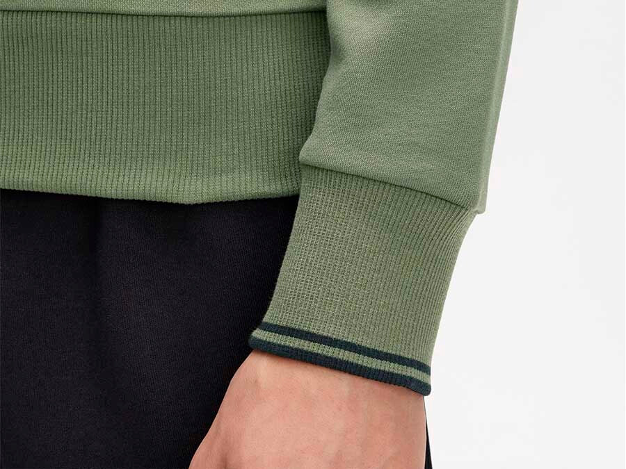 SUDADERA FRED PERRY HALF ZIP LAUREL WREATH GREEN