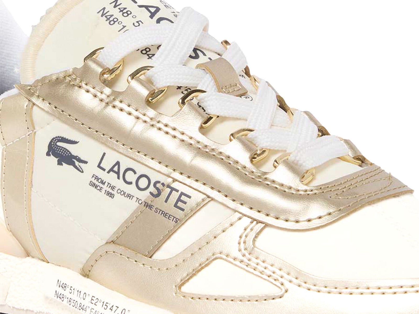 LACOSTE WOMEN ELITE ACTIVE SNEAKERS LIQUID GOLD WH