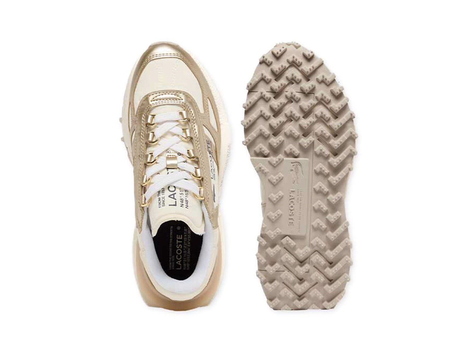 LACOSTE WOMEN ELITE ACTIVE SNEAKERS LIQUID GOLD WH