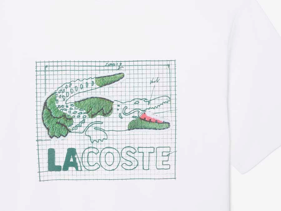 CAMISETA LACOSTE PRINTED COTTON T-SHIRT WHITE