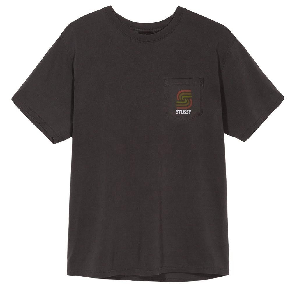 STUSSY S BLEND PIG. DYED PKT TEE BLACK