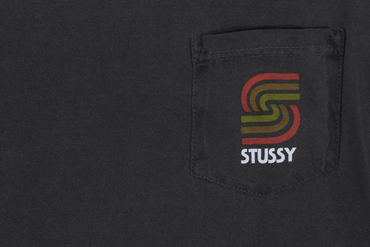 STUSSY S BLEND PIG. DYED PKT TEE BLACK