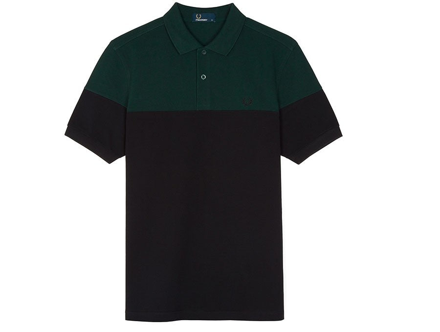 POLO FRED PERRY  DOS COLORES VERDE NEGRO