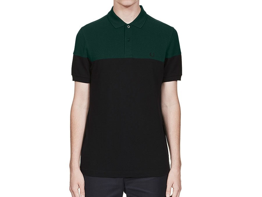 POLO FRED PERRY  DOS COLORES VERDE NEGRO